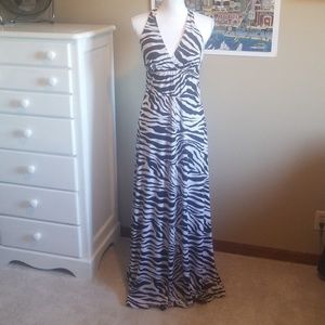 Zebra Print Maxi Dress
